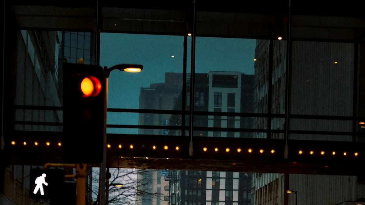 A red traffic light glowing over a rainy city street at night. — a The Obsidian Key guide to Checking the Balance at Red Lights: The Clench Ritual.