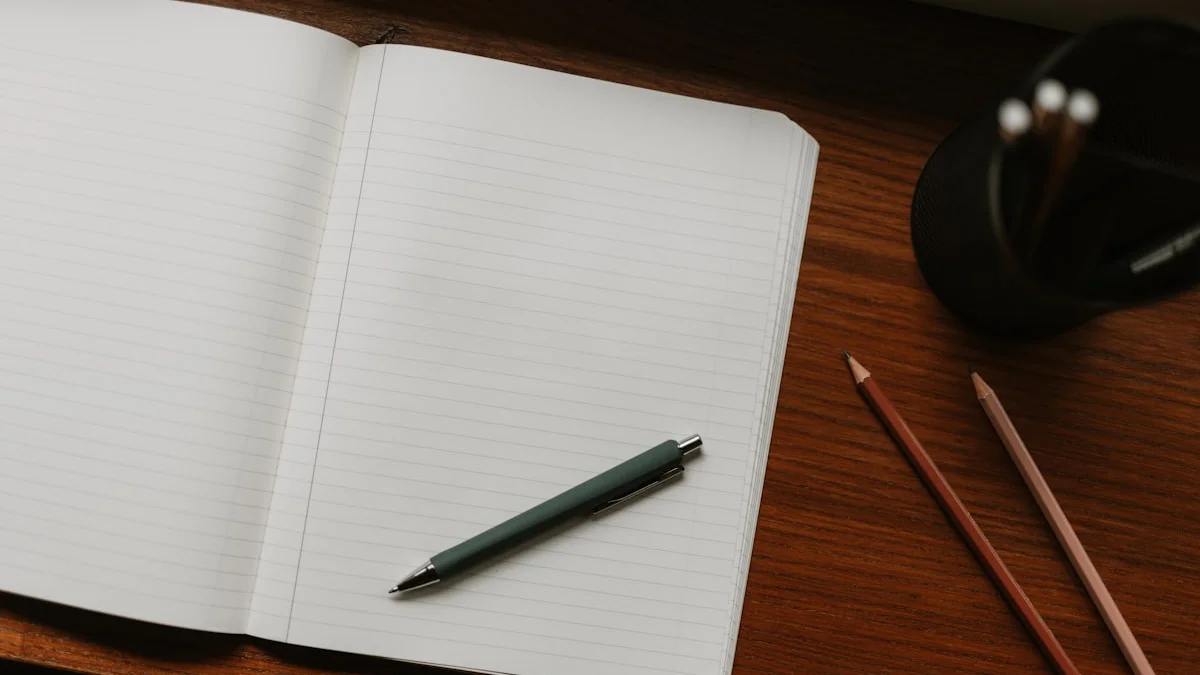 An open lined notebook with a pen and pencils on a dark wooden desk. — a The Obsidian Key guide to Daily Ritual Self-Check: Is Your Protocol Actually Running.