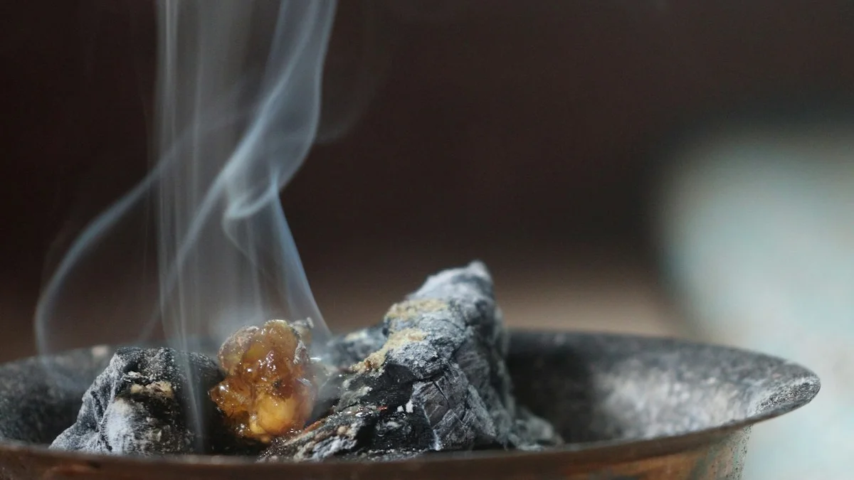 Thin smoke rising from burnt charcoal in a small brass bowl in a dark room. — a The Obsidian Key guide to Stop Drafting Tomorrow's Argument at Midnight.