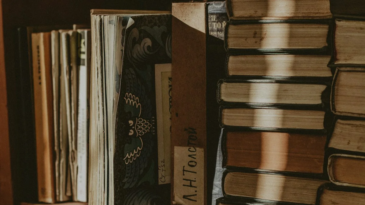 Weathered hardcover books crowded onto wooden shelves in warm side light. — a The Obsidian Key guide to The Whole Model on One Page: Field Signal Receiver.