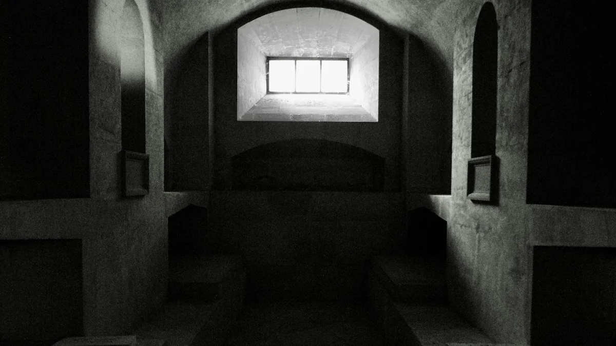 A dark stone room with one small bright window at the far end. — a The Obsidian Key guide to The Window Rule: Every Room Needs an Exit.